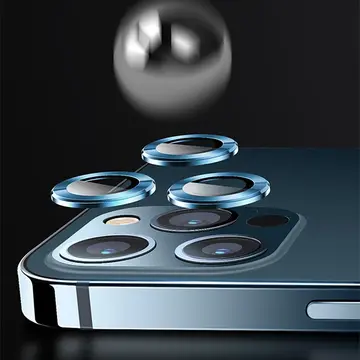 USAMS İphone 12 Pro 3D Metal Çerçeveli Kamera Lens Koruyucu