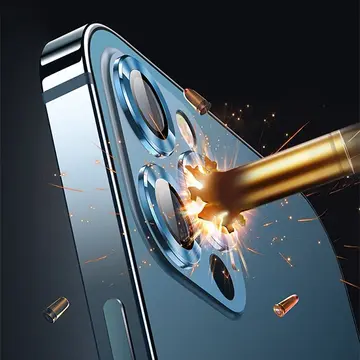 USAMS İphone 12 Pro 3D Metal Çerçeveli Kamera Lens Koruyucu