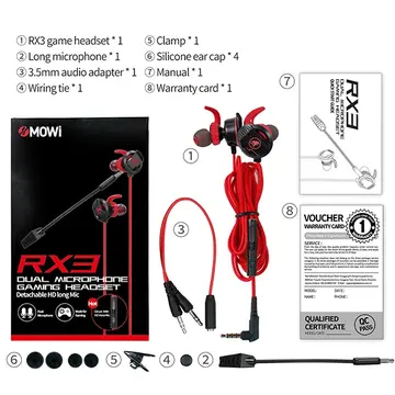 XMOWİ RX3 35mm Çift Mikrofonlu Oyuncu Kulaklık Gaming Kulaklığı