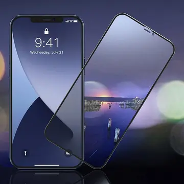 Baseus İPhone 12 Pro Max 6.7 023mm Anti Spy Çerçeveli Tempered Cam Ekran Koruyucu 2 Adet Set