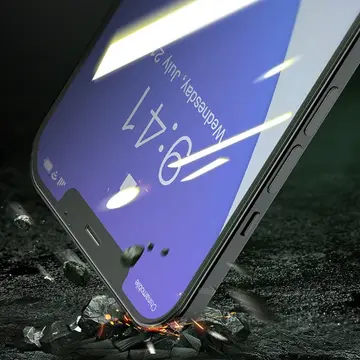 BASEUS  İPhone 12/ 12 Pro 6.1 0.30mm Full Tempered Cam Ekran Koruyucu 2Set Anti-Bluelight
