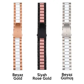 22MM Gear S3 Watch 4 -GT2 GT2E 46MM KayışKordon Seramik Paslanmaz Çelik