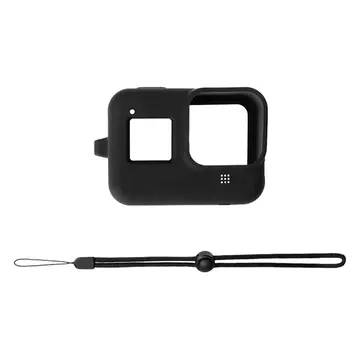 PULUZ PU428B GoPro HERO8 İçin Silikon Koruma Kılıfı+Wrist Strap