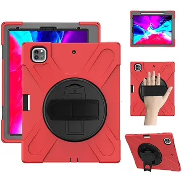 İPad Pro 12.9-inch (2021)-(2020) Kılıf Kalem Yerli 3 Katmanlı Standlı Zırh Kılıf-Shockproof