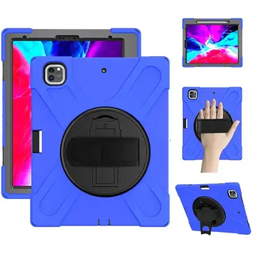 İPad Pro 12.9-inch (2021)-(2020) Kılıf Kalem Yerli 3 Katmanlı Standlı Zırh Kılıf-Shockproof