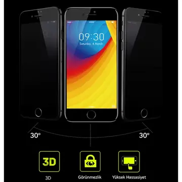 KUULAA İPhone 6S-6 Plus 3d Full Privacy Gizlilik Kırılmaz Cam Ekran Koruyucu