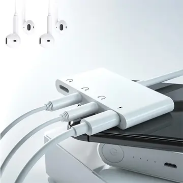 ALLY İPhone 14-13-12-11 4in1 Otg Ses Adaptörü Çift DC 3.5MM Jack