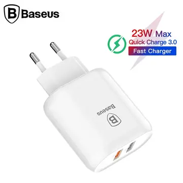 Baseus Bojure Series Dual-USB QC 3.0 18W Hızlı Şarj Aleti Başlık