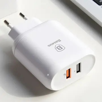 Baseus Bojure Series Dual-USB QC 3.0 18W Hızlı Şarj Aleti Başlık
