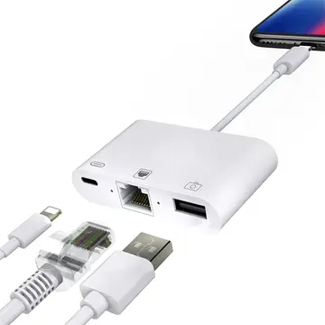 İPhone/İPad 3İN1 Ethernet RJ45 Ve Usb Kamera Adaptörü NK107
