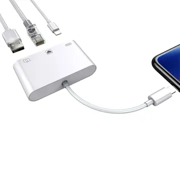 İPhone/İPad 3İN1 Ethernet RJ45 Ve Usb Kamera Adaptörü NK107