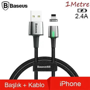 Baseus Zinc Magnetic Usb Kablo Şarj İPhone 14-13-12-11 1Metre