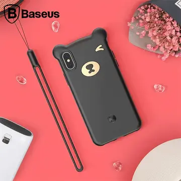 Baseus İPhone Xs Max Bear Sevimli Ayı Figür Soft Silikon Kılıf