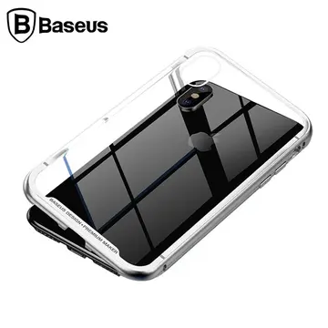 Baseus İPhone Xs Max Arkası Cam Manyetik Metal Frame Kılıf