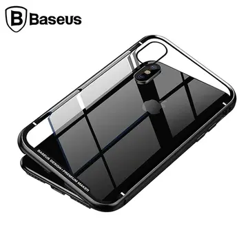 Baseus İPhone Xs Max Arkası Cam Manyetik Metal Frame Kılıf