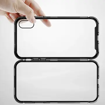 Baseus İPhone Xs Max Arkası Cam Manyetik Metal Frame Kılıf