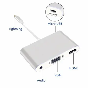 İPhone İPad P32 Hdmi Vga Av Audio Dönüştürücü Adaptör