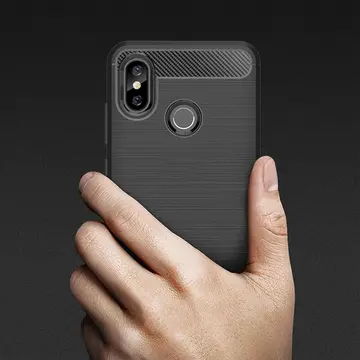 Xiaomi Mi 8  Dark Ultra Koruma Karbon Fiber Doku Silikon Kılıf