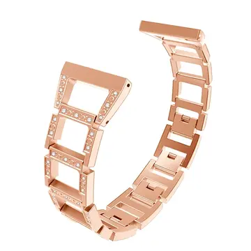 Fitbit Versa Metal Diamond İşlemeli Akıllı Saat Kayış Kordon