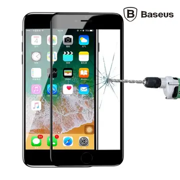 Baseus İPhone 78 Plus 4D Cam Ekran Koruyucu  Kavisli Full Kaplama Kırılmaz Cam