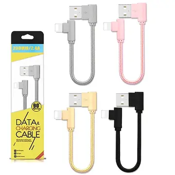 Ally İphone Lightning Eğik Başlı Halat Usb Kablo 20cm