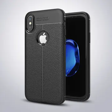 İphone X Xs Litchi Tam Koruma Soft Silikon Kılıf