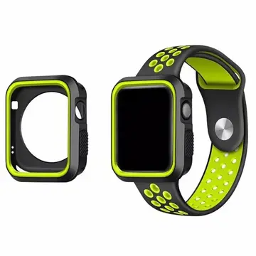 Ally Apple Watch 7-8 41mm 6-5-4 40mm Nike Style Çift Renk Silikon Kılıf 3-2-1 38mm