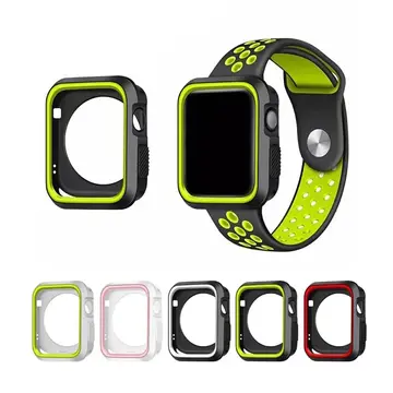 Ally Apple Watch 7-8 41mm 6-5-4 40mm Nike Style Çift Renk Silikon Kılıf 3-2-1 38mm
