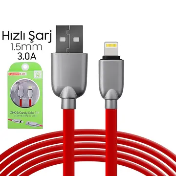 Ally İphone5s6s788 Plus Zinc Alloy Dayanıklı 3.0a 1.5mm Usb Kablo