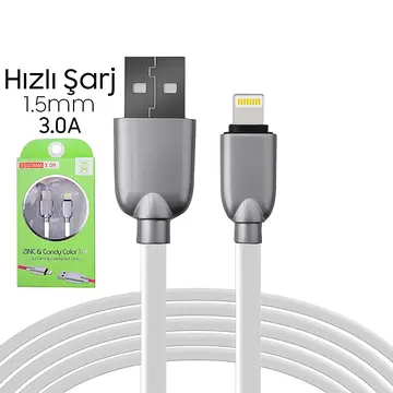 Ally İphone5s6s788 Plus Zinc Alloy Dayanıklı 3.0a 1.5mm Usb Kablo