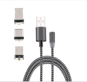 İphone Type-C Android 3  Yuvarlak Başlık Manyetik Şarj Usb Kablosu