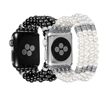 Ally Apple Watch 7-8 45mm 6-5-4 44mm Full Boncuk Taşlı Kordon Kayış 3-2-1 42mm