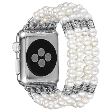Ally Apple Watch 7-8 45mm 6-5-4 44mm Full Boncuk Taşlı Kordon Kayış 3-2-1 42mm