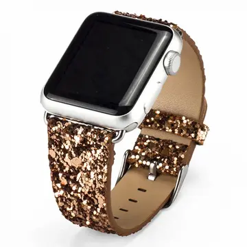 Ally Apple Watch 7-8 41mm 6-5-4 40mm Kayış Kordon Deri Sim İşlemeli 3-2-1 38mm