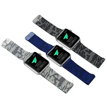 Ally Apple Watch 7-8 45mm 6-5-4 44mm Kayış Kordon Metal Milano Loop Kamuflaj 3-2-1 42mm