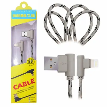 Ally İphone Lightning  Eğik Başlı Halat Usb Kablo 1metre