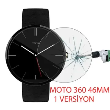 Motorola Moto 360 46mm 1versiyon Kırılmaz Cam Ekran Koruyucu