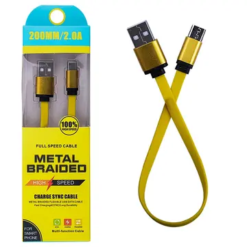 Android Micro 2a 20mm Kısa Yumuşak Dokulu Renkli Usb Kablo