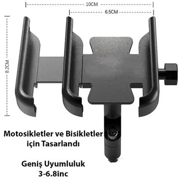 ALLY Alüminyum Alaşım Bisiklet Motorsiklet Gidon Telefon Tutucu