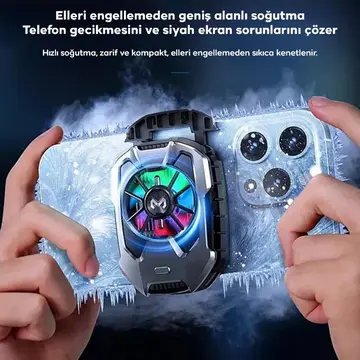 Memo DLA8 Cep Telefon Soğutma Fanı Radyatör Soğutucu Rgb LED Işıklı