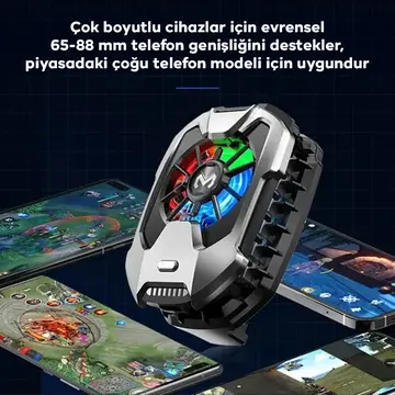 Memo DLA8 Cep Telefon Soğutma Fanı Radyatör Soğutucu Rgb LED Işıklı