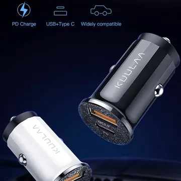 KUULAA 42W USB + Type-C Çift Çıkışlı Mini Hızlı Araç Şarj Cihazı