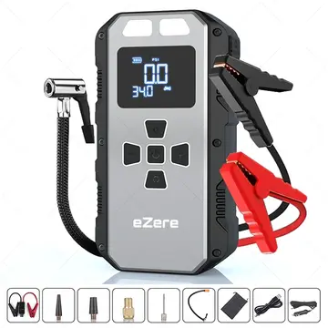 EZERE 4 in1 8000mAh Lastik Sisirme Pompası Ve Starter Akü Takviye Seti