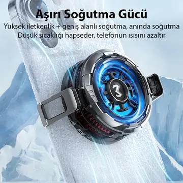 MEMO CX08 iOS Android Soğutucu 15W Manyetik + Arka Klips 2'si 1 Arada Yarı İletken Soğutma Fanı Radyatörü