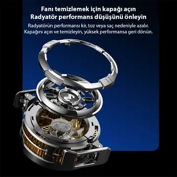 MEMO CX08 iOS Android Soğutucu 15W Manyetik + Arka Klips 2'si 1 Arada Yarı İletken Soğutma Fanı Radyatörü