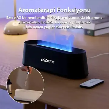 Ezere A3 Ev ve Ofis için Alev Difüzörü ve Ultrasonik Hava Nemlendici