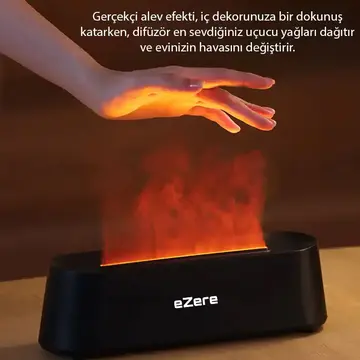 Ezere A3 Ev ve Ofis için Alev Difüzörü ve Ultrasonik Hava Nemlendici