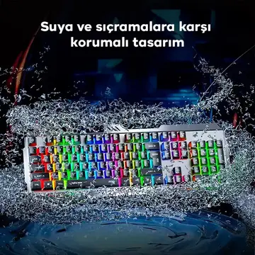 Inphic K2 USB Kablolu Oyun Klavyesi 104-Key Sessiz Oyun Klavyesi Bilgisayar Laptop için Cep telefonu yerleştirme alanı