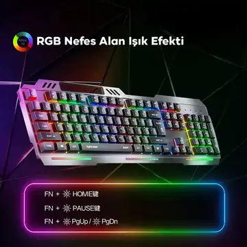 Inphic K2 USB Kablolu Oyun Klavyesi 104-Key Sessiz Oyun Klavyesi Bilgisayar Laptop için Cep telefonu yerleştirme alanı