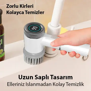 EZERE TurboBrush 5 Başlıklı Elektrikli Temizlik Fırçası